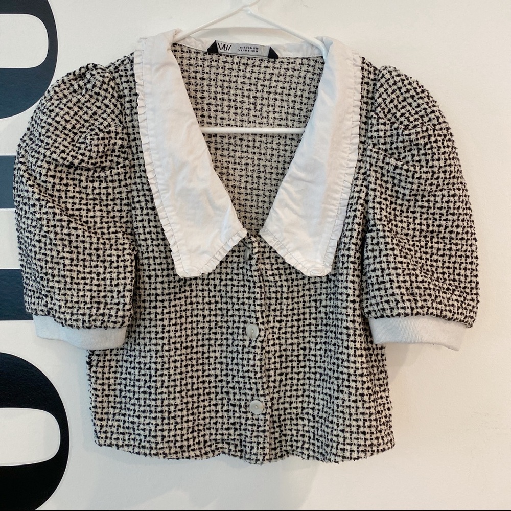 Zara tweed cropped top